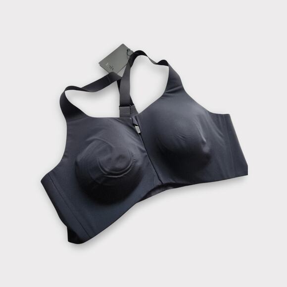 NEW Knix Catalyst Front Zip Black Sports Bra Womens Size 8/ 40D 42D 40DD 42DD - Picture 1 of 6